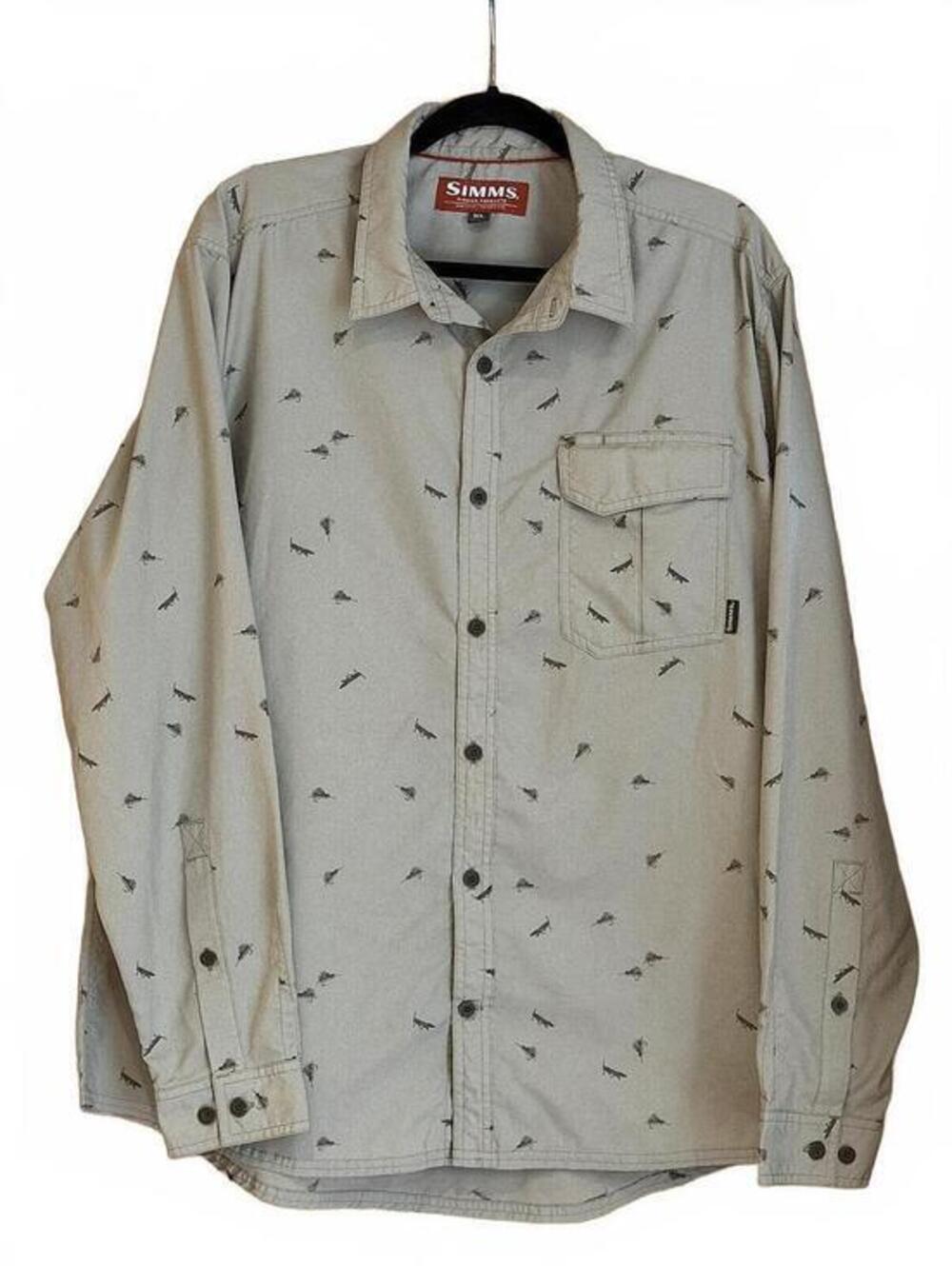 Simms Fishing Products Long Sleeve Shirt with Pocket Size XL